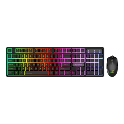 KM1650 RGB Membrane Wired Gaming Keyboard & RGB Mouse Combo -Black
