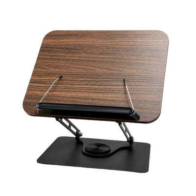 Riser 50 Wooden Book Stand with 360° Rotating Base - Brown