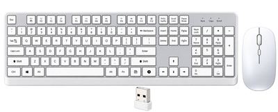 MASTER40 Wireless Keyboard & Mouse Combo - Silver White