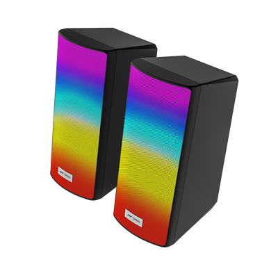 GS510 Multimedia 2.0 Channel USB Powered RGB Gaming Speakers with Control pod - Black