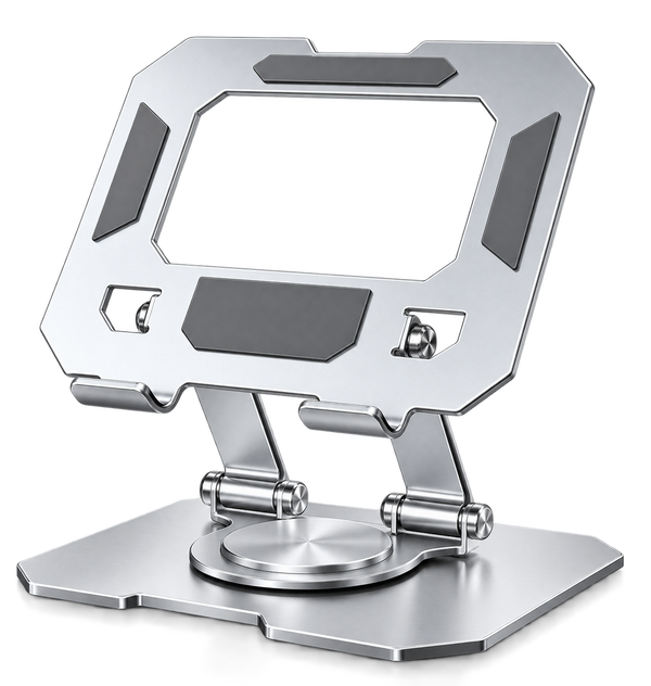 Riser 25 Metal Tablet Stand with 360° Rotating Base - Silver