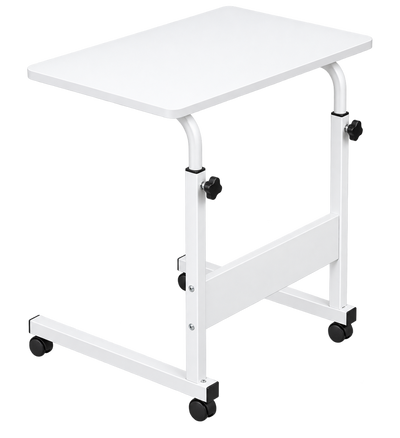 Bravo LT400 Rolling Laptop Table - White Top, White Frame