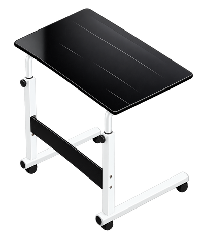 Bravo LT400 Rolling Laptop Table - Black Top, White Frame