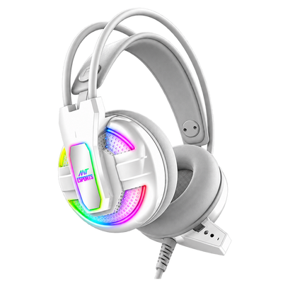 H525 Pro RGB Wired Gaming Headset with 50mm Drivers & Microphone White