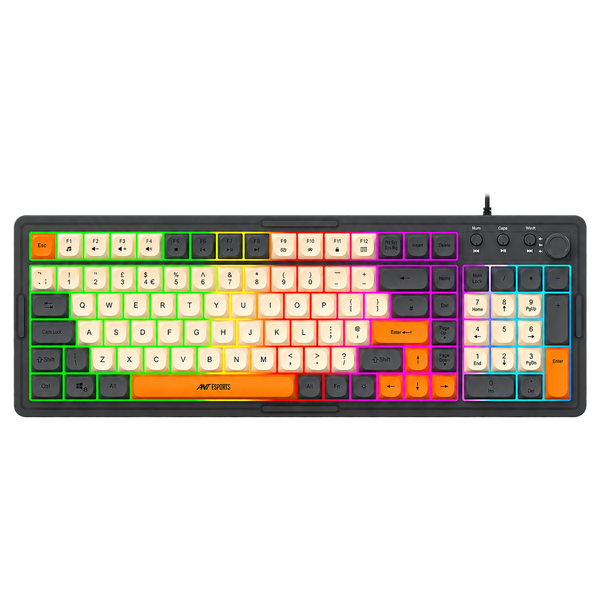 MK800 Pro Membrane Keyboard - Grey/Beige/Orange