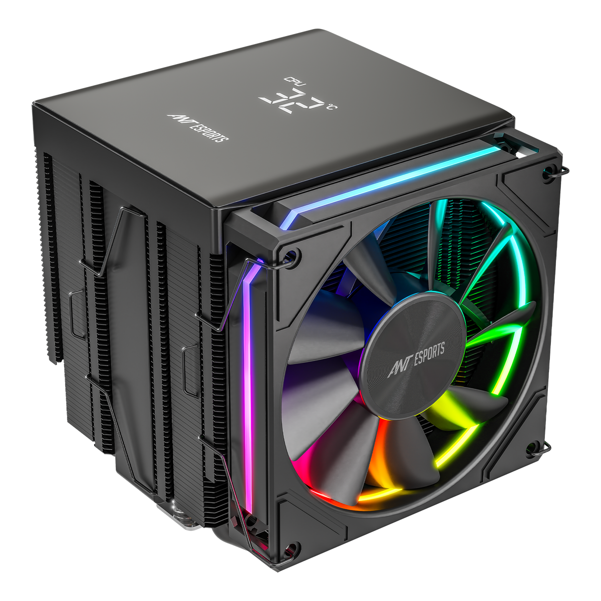 V8 Digital CPU Air Cooler with Temperature Display
