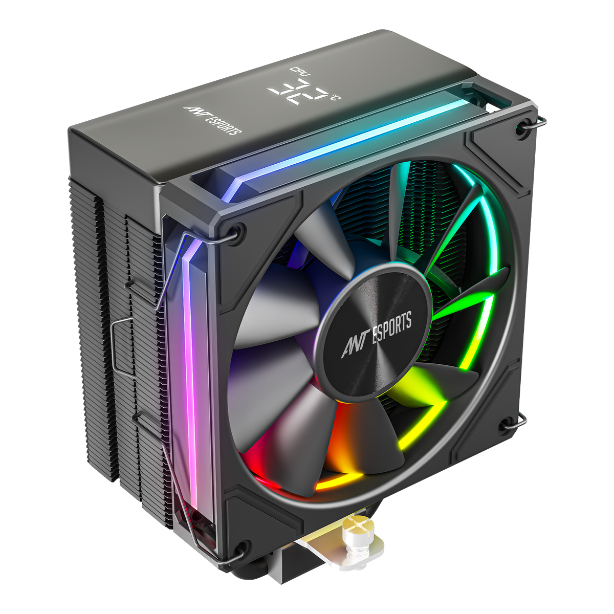 V6 Digital CPU Air Cooler with Temperature Display