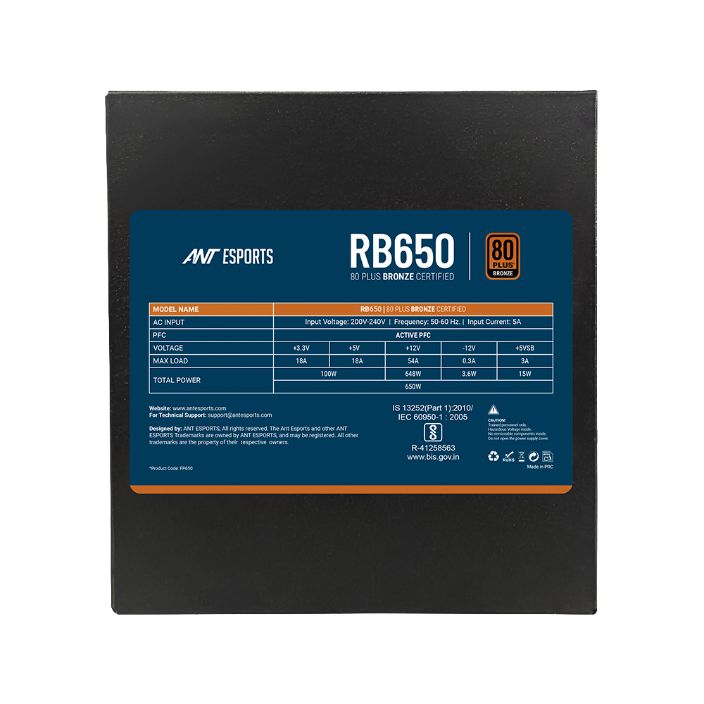 RB650 Non Modular High Efficiency Power Supply