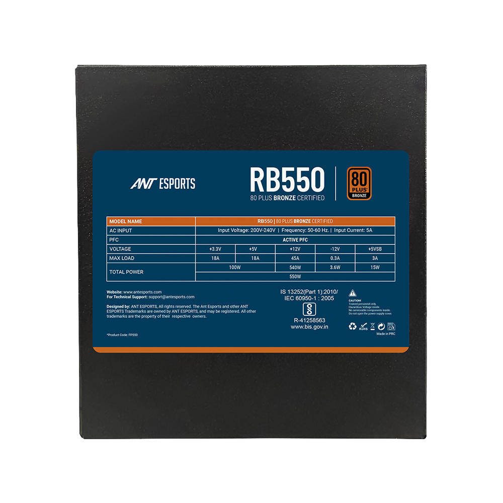 RB550 Non Modular High Efficiency Power Supply