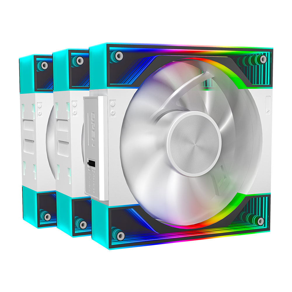 QUARTZFLOW 3x120MM CASE FAN KIT ARGB -  White