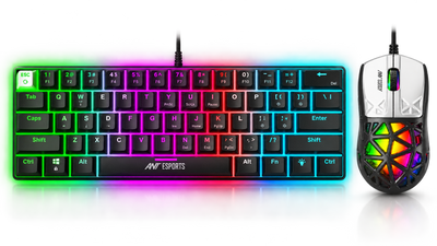Thunder10 60% Keyboard & Mouse Combo - Carbon Black