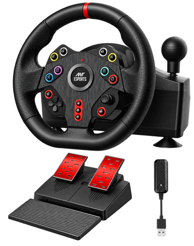 GWGT5 Racing Steering Wheel with Pedals & PS5 Adapter - 270°