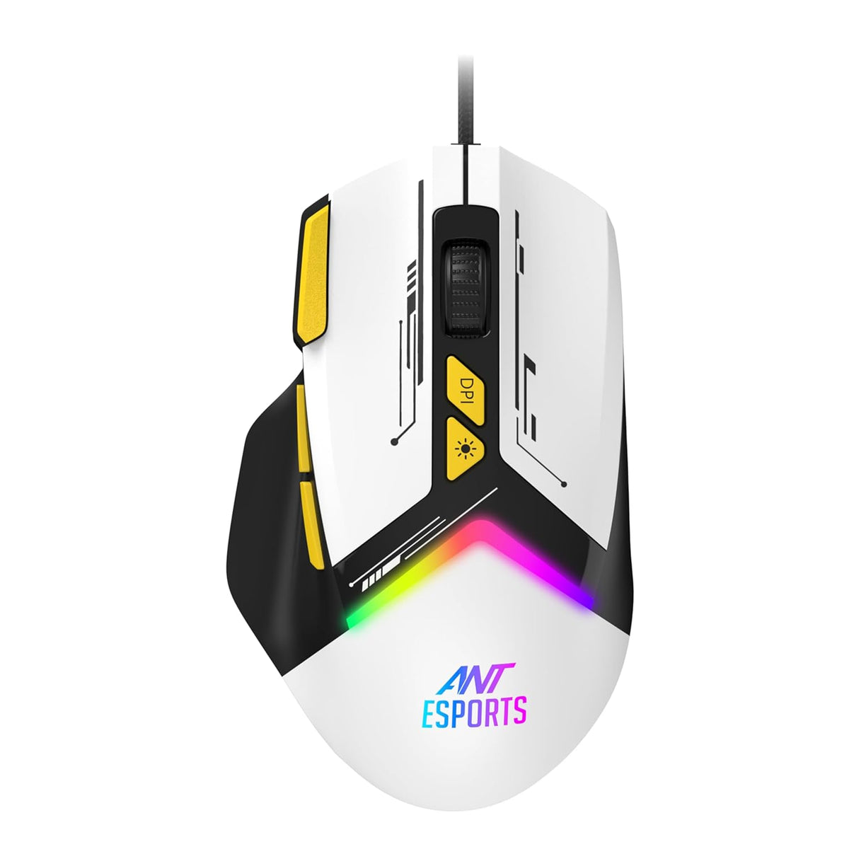 GM333 Gaming Mouse - Black/White/Yellow