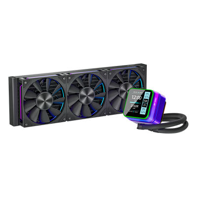 Glacius 360D ARGB Liquid Cooler With LCD Display - Black