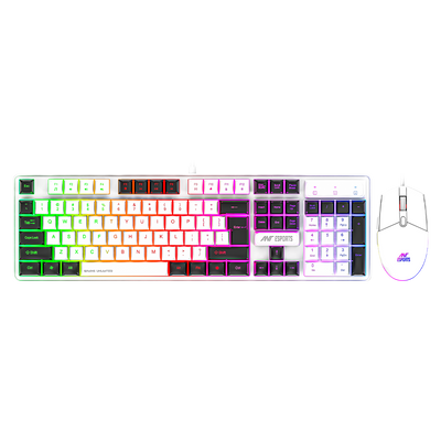 KM545 Wired Gaming Keyboard and Gaming Mouse Combo White