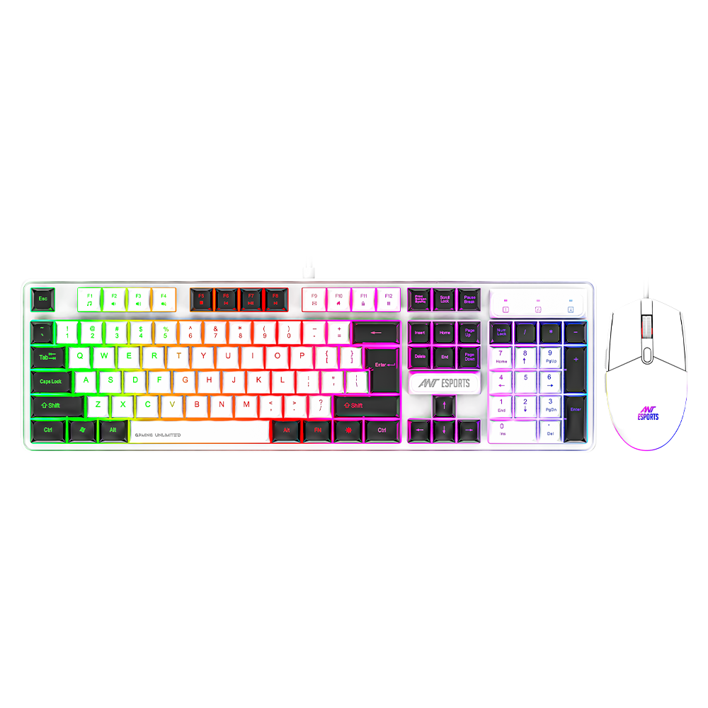 KM545 Wired Gaming Keyboard and Gaming Mouse Combo White