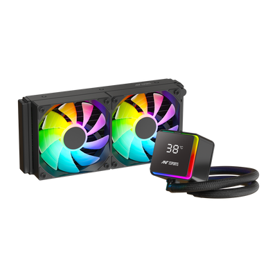 IceStorm 240 ARGB Liquid Cooler With Digital Temperature Display - Black