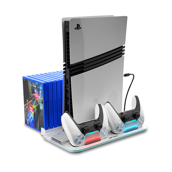 PS5 Dock5 Cooling & Dual Controller Charging Station - White