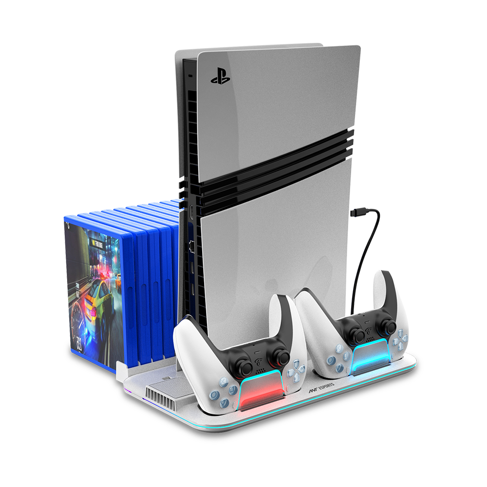 PS5 Dock5 Cooling & Dual Controller Charging Station - White