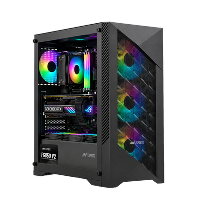 ICE-270M 6F ARGB Gaming Chassis with Mesh Front Panel & 6 Fans - Black