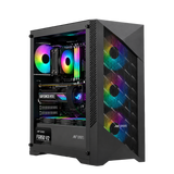 ICE-270M 6F ARGB Gaming Chassis with Mesh Front Panel & 6 Fans - Black