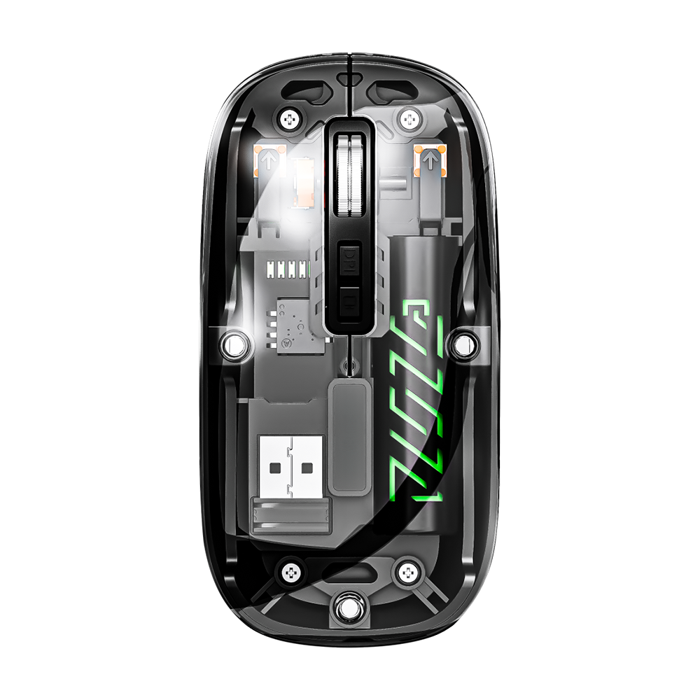 OM140 PRO Wireless Mouse - Black & Transparent