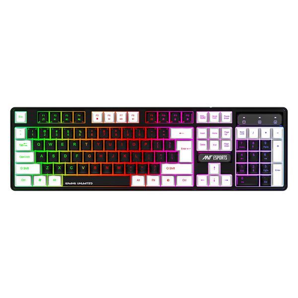 MK1450 RGB Membrane Wired Blacklit Gaming Keyboard - Black
