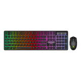 KM1650 RGB Membrane Wired Gaming Keyboard & RGB Mouse Combo -Black