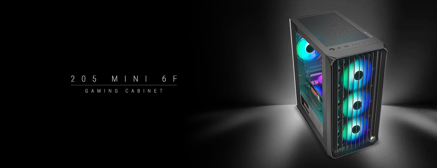 205 MINI 6F Gaming Chassis - Black