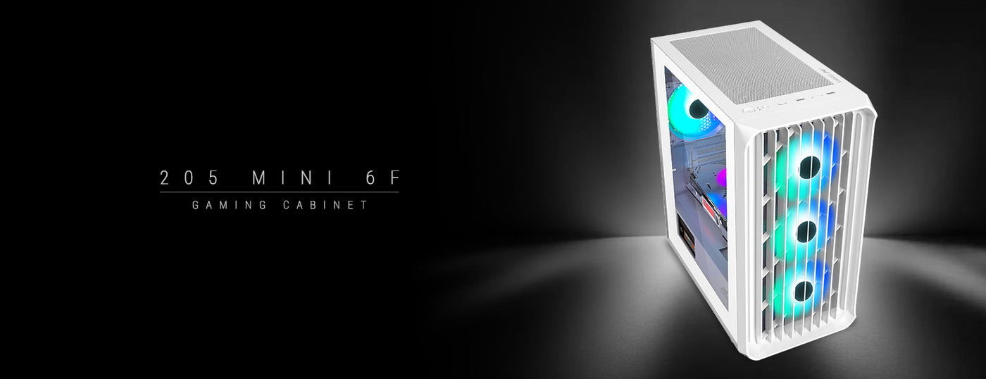 205 MINI 6F Gaming Chassis - White
