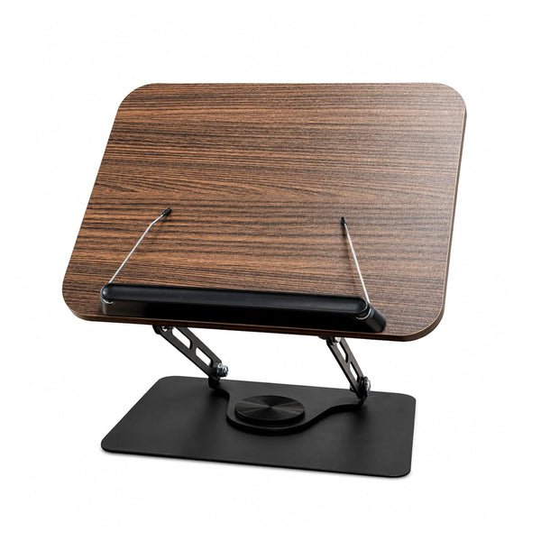 Riser 50 Wooden Book Stand with 360° Rotating Base - Brown