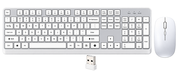 MASTER40 Wireless Keyboard & Mouse Combo - Silver White