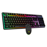 KM1650 RGB Membrane Wired Gaming Keyboard & RGB Mouse Combo -Black