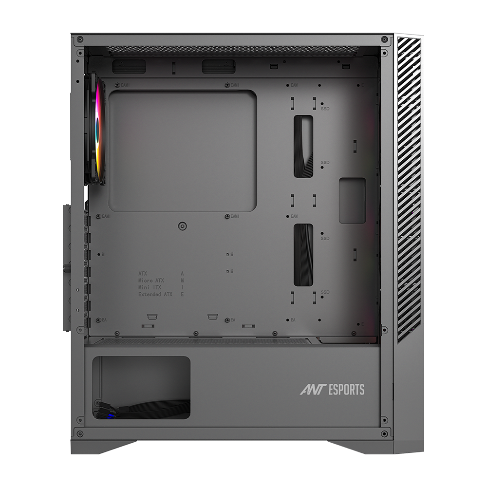 ICE-270G 6F ARGB Gaming Chassis with Glass Front Panel & 6 Fan - Black