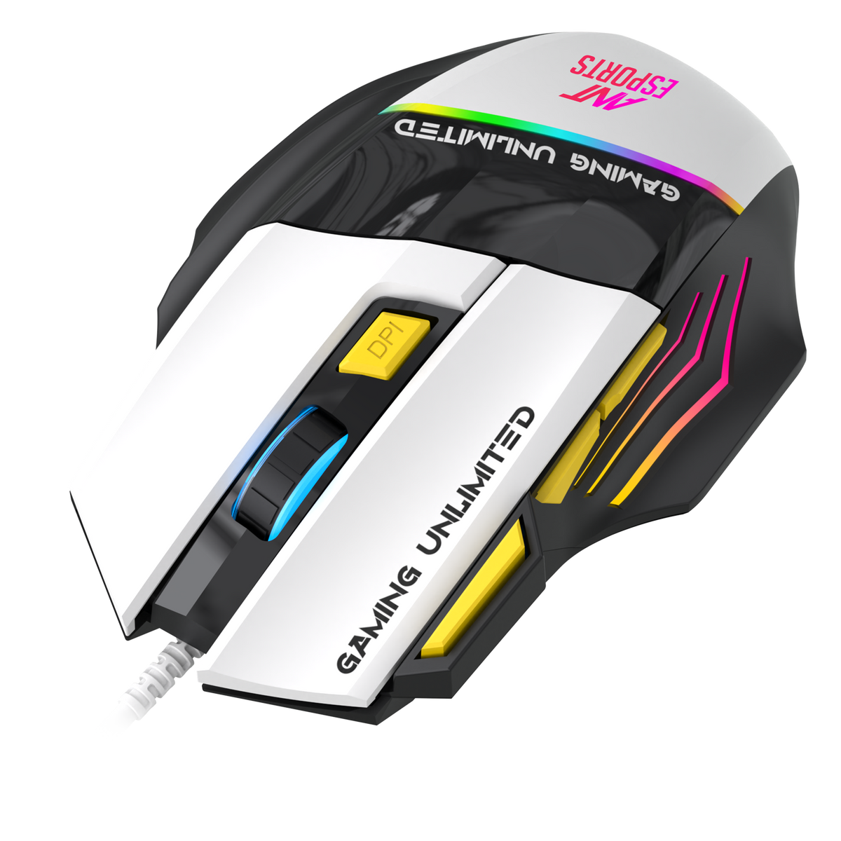 Strike10 Wired Optical Gaming Moue - White