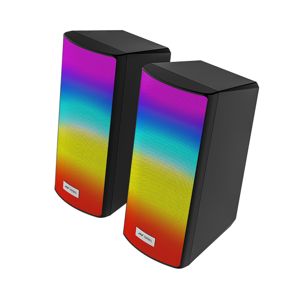 GS510 Multimedia 2.0 Channel USB Powered RGB Gaming Speakers with Control pod - Black