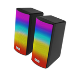 GS510 Multimedia 2.0 Channel USB Powered RGB Gaming Speakers with Control pod - Black