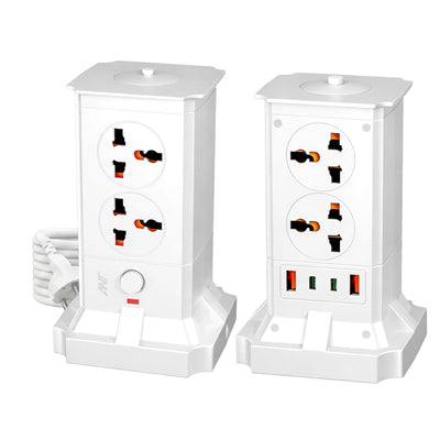 Pulse Tower Extension Board - 4 Sockets, 2 USB & 2 Type-C, LED Night Light