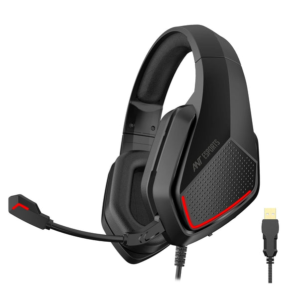 H590 7.1 Surround Sound USB Gaming Headset - Red LED