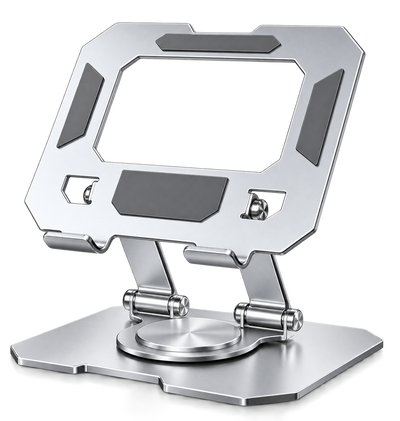 Riser 25 Metal Tablet Stand with 360° Rotating Base - Silver