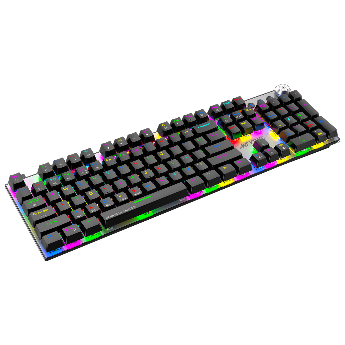 MK4400 Pro 3 in 1 Wireless RGB Mechanical Keyboard full Size Brown Switch - Black