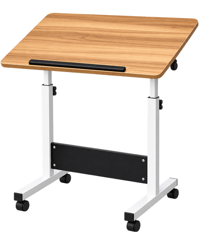 Bravo LT500 Height-Adjustable Standing brown Desk with Wheels - 60x40cm