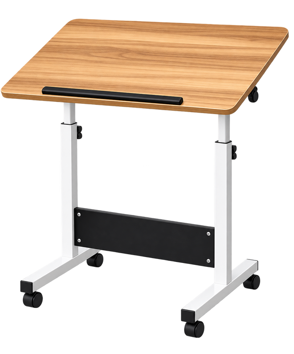 Bravo LT500 Height-Adjustable Standing brown Desk with Wheels - 60x40cm