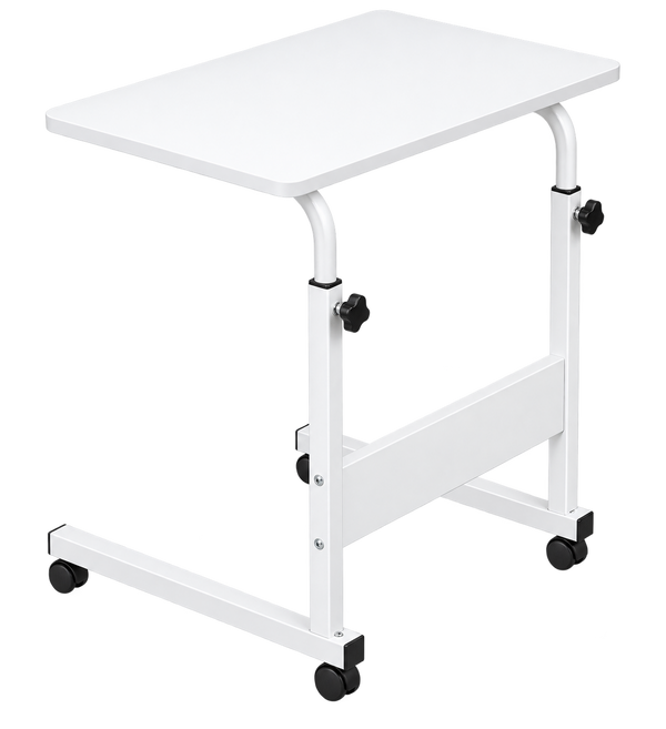 Bravo LT400 Rolling Laptop Table - White Top, White Frame