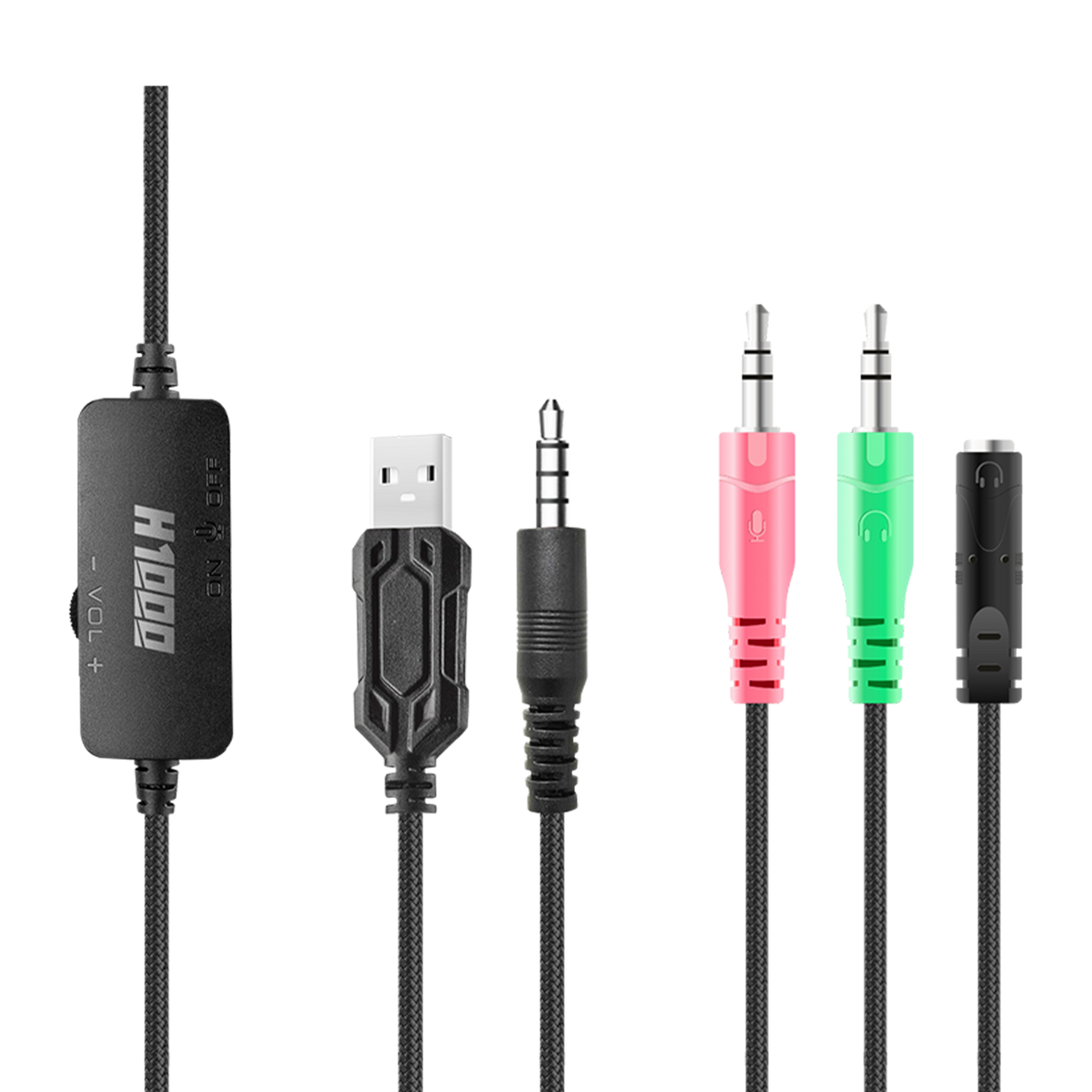 H1000 Wired RGB Black Headphone