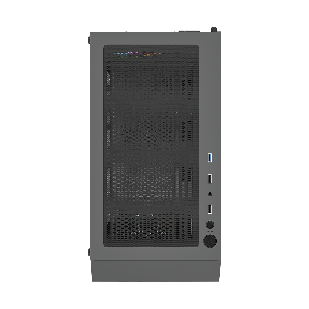 ICE-270G 6F ARGB Gaming Chassis with Glass Front Panel & 6 Fan - Black