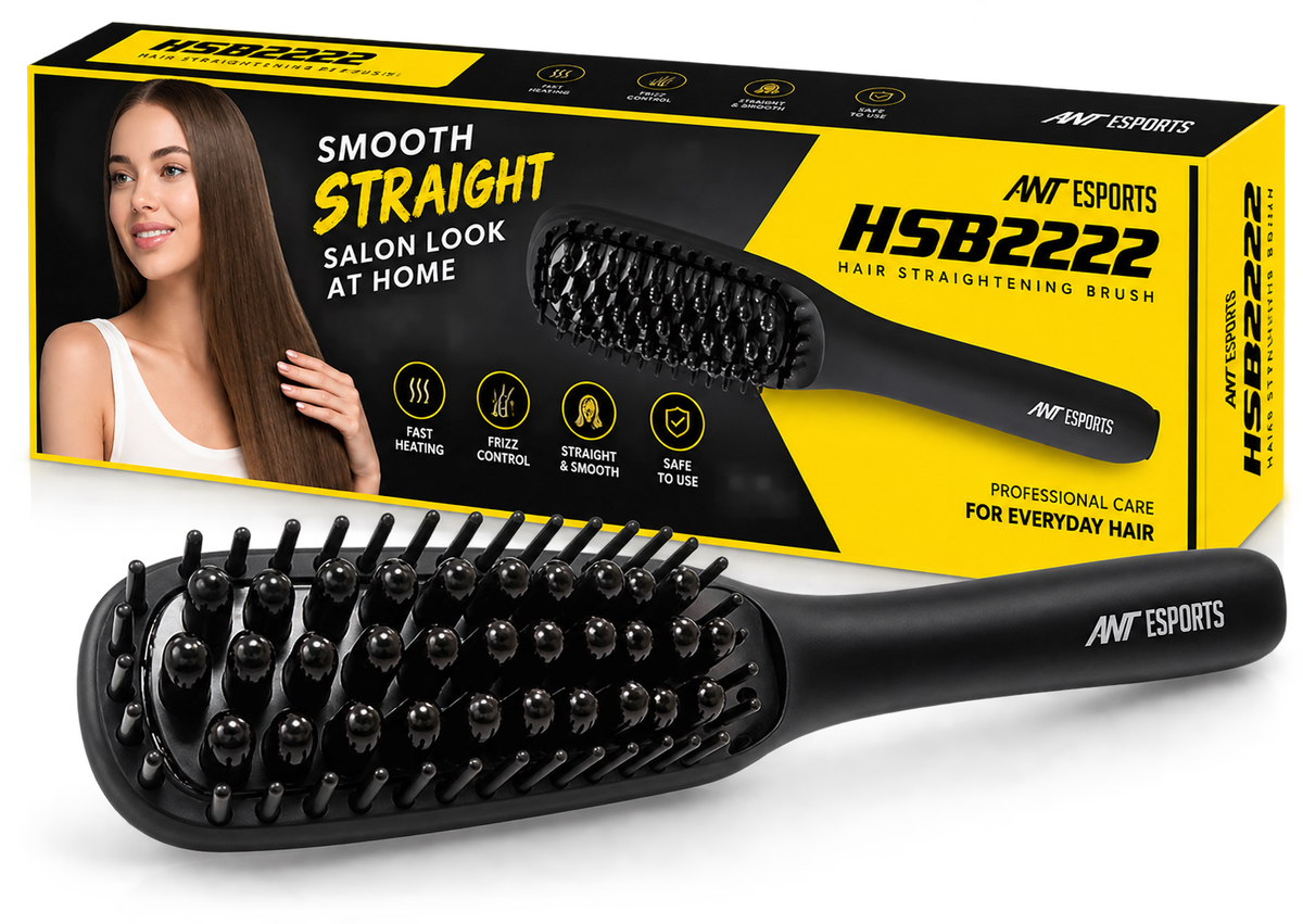 HSB2222 Hair Straightener Brush - Black