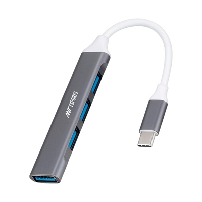 4-in-1 USB-C Hub Port Expander, Grey