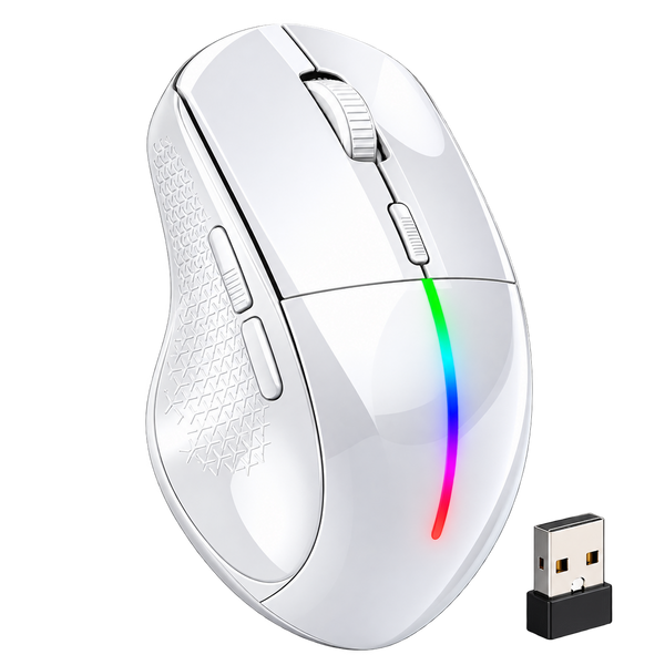 Globe 50 Dual-Mode Wireless Mouse - 3200 DPI, White