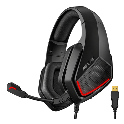 H590 7.1 Surround Sound USB Gaming Headset - Red LED